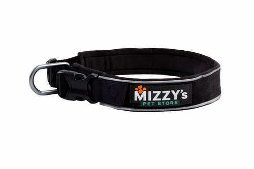 MIZZY’s Pet Store Padded Dog Collar – Durable Adjustable Black Collar for Everyday Walks