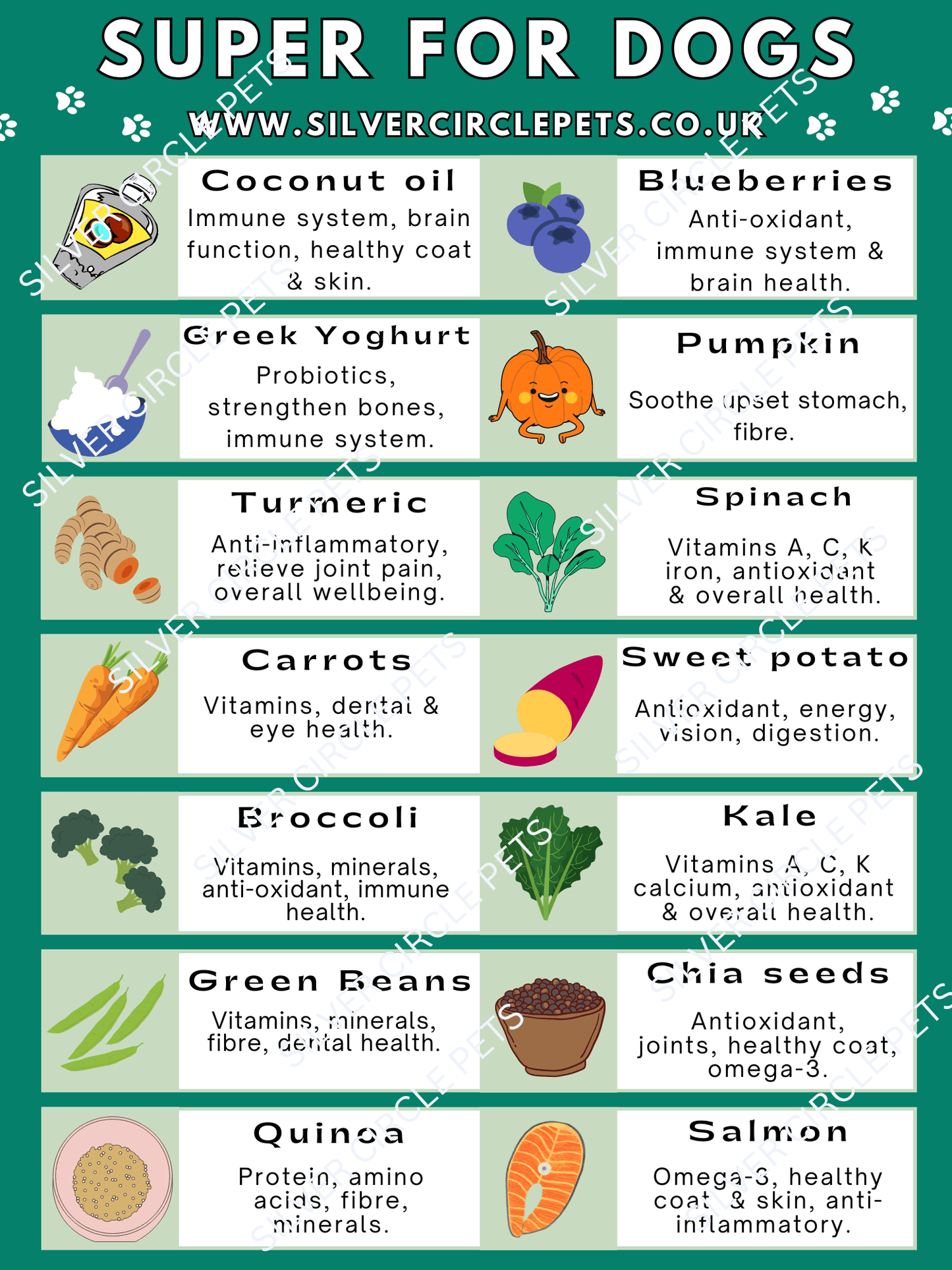 Super Foods for Dogs Fridge Magnet | Free Delivery